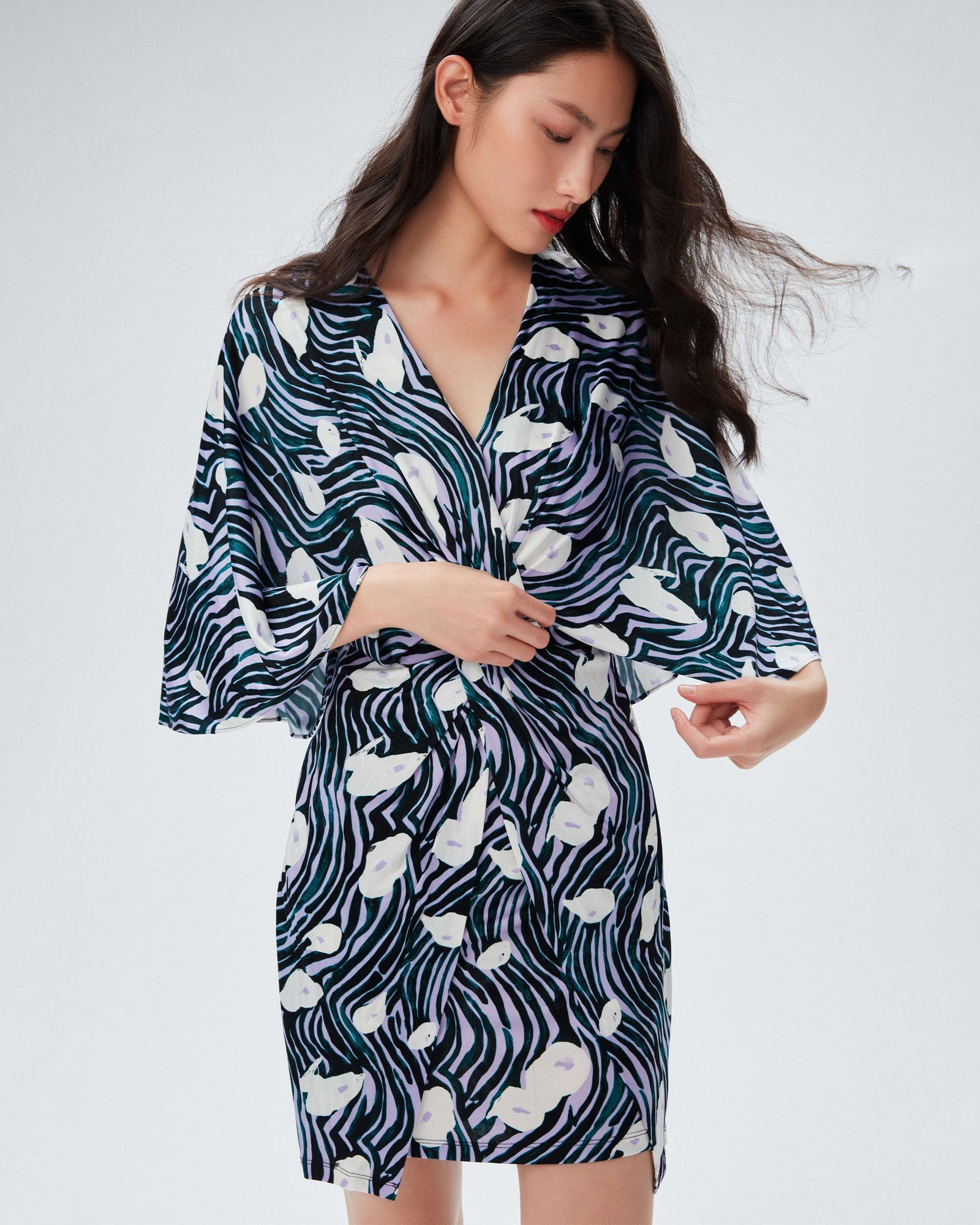 dvf emmaline dress in ocean tide orchid