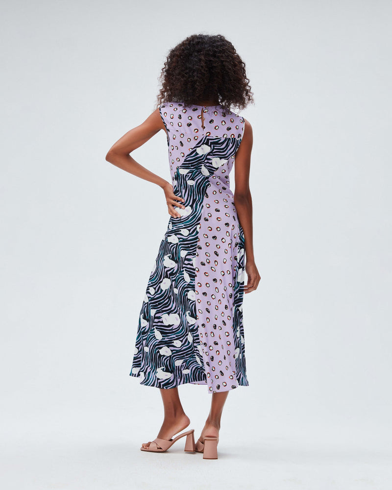 dvf sunniva dress in ocean tide och paint dots och