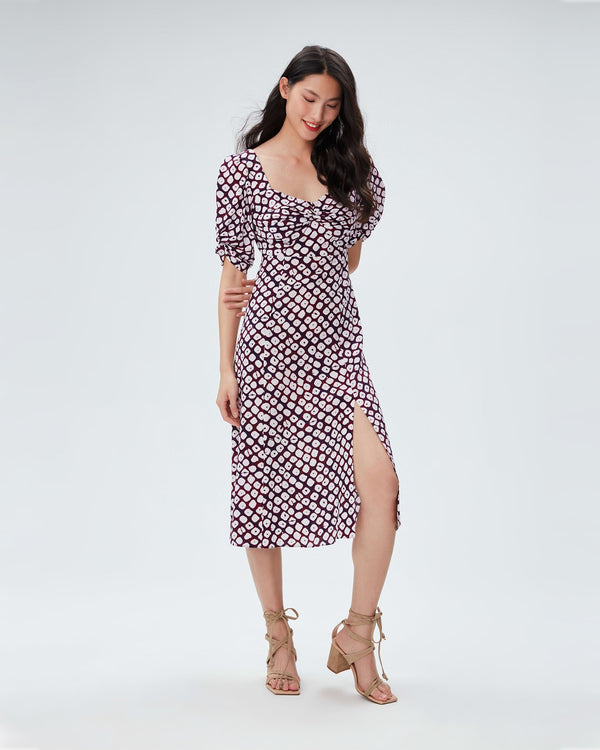 dvf asa dress in batik dot geo