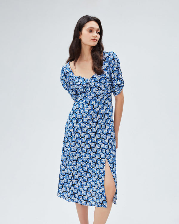 dvf asa dress in daisy geo large