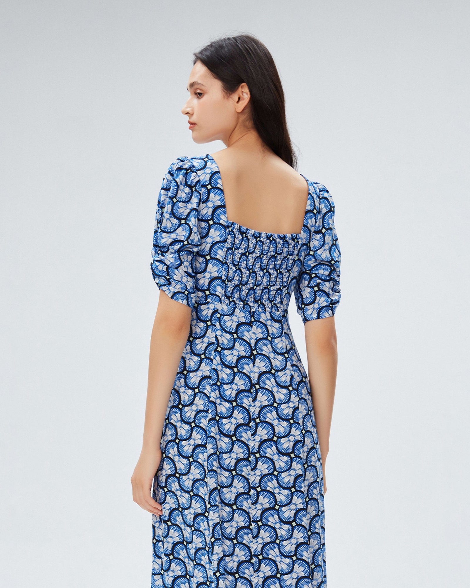 dvf asa dress in daisy geo large