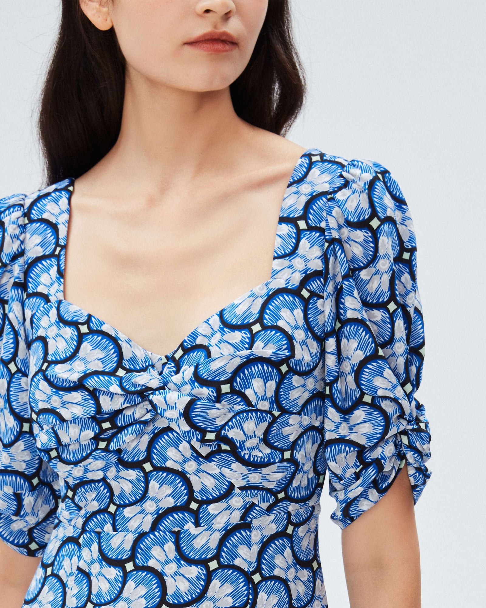 dvf asa dress in daisy geo large