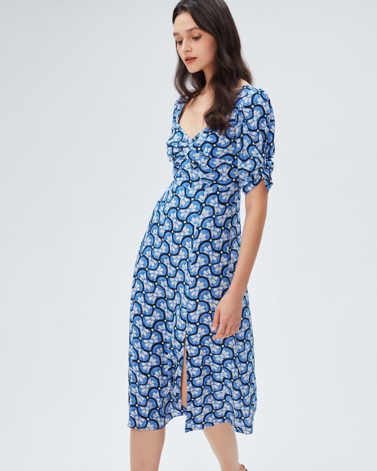 dvf asa dress in daisy geo large