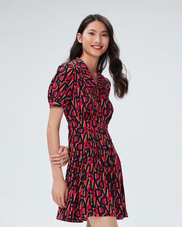 dvf darius dress in dvf stamp med shocking beet