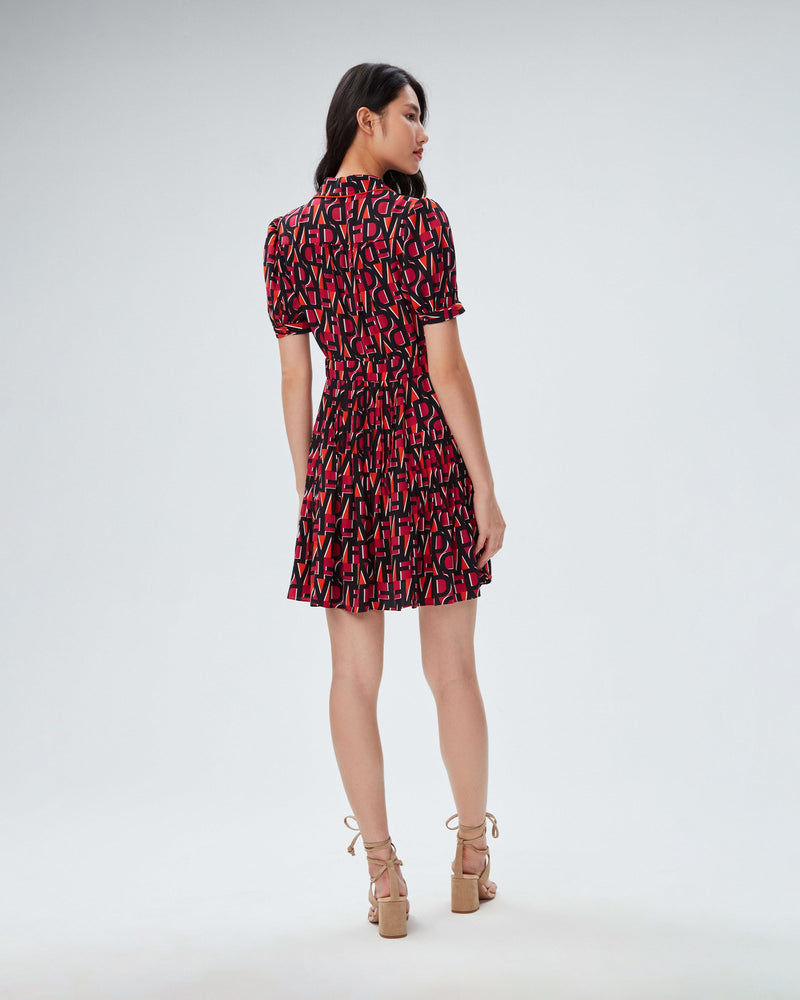 dvf darius dress in dvf stamp med shocking beet