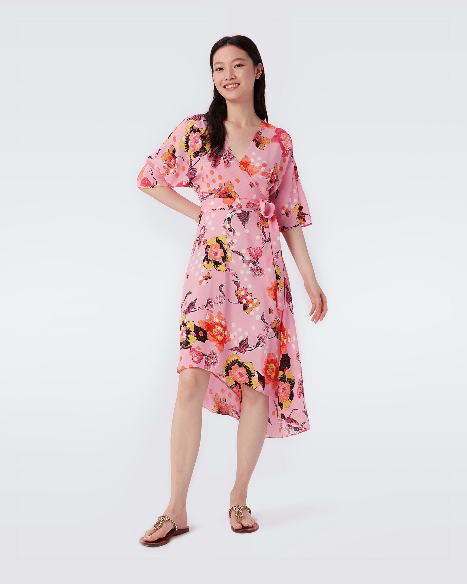 Eloise Asymmetrical Faux-Wrap Dress