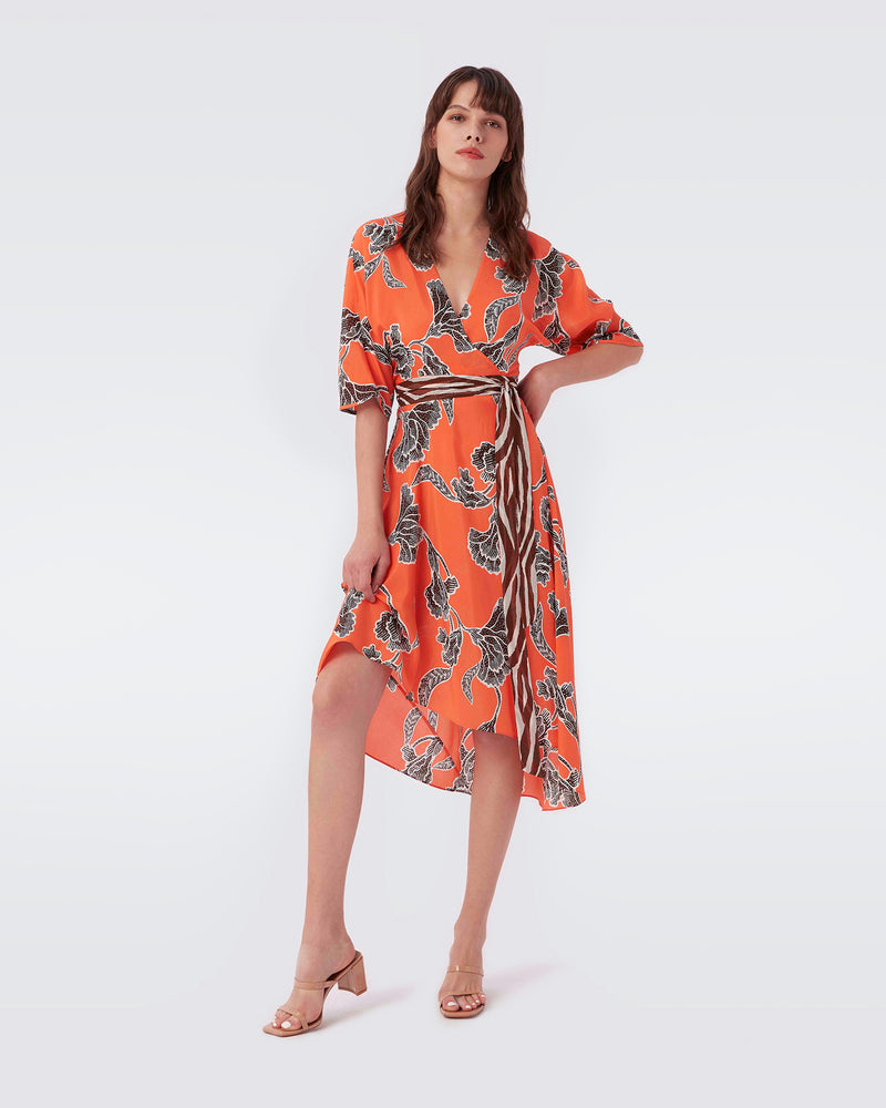Eloise Asymmetrical Faux-Wrap Dress