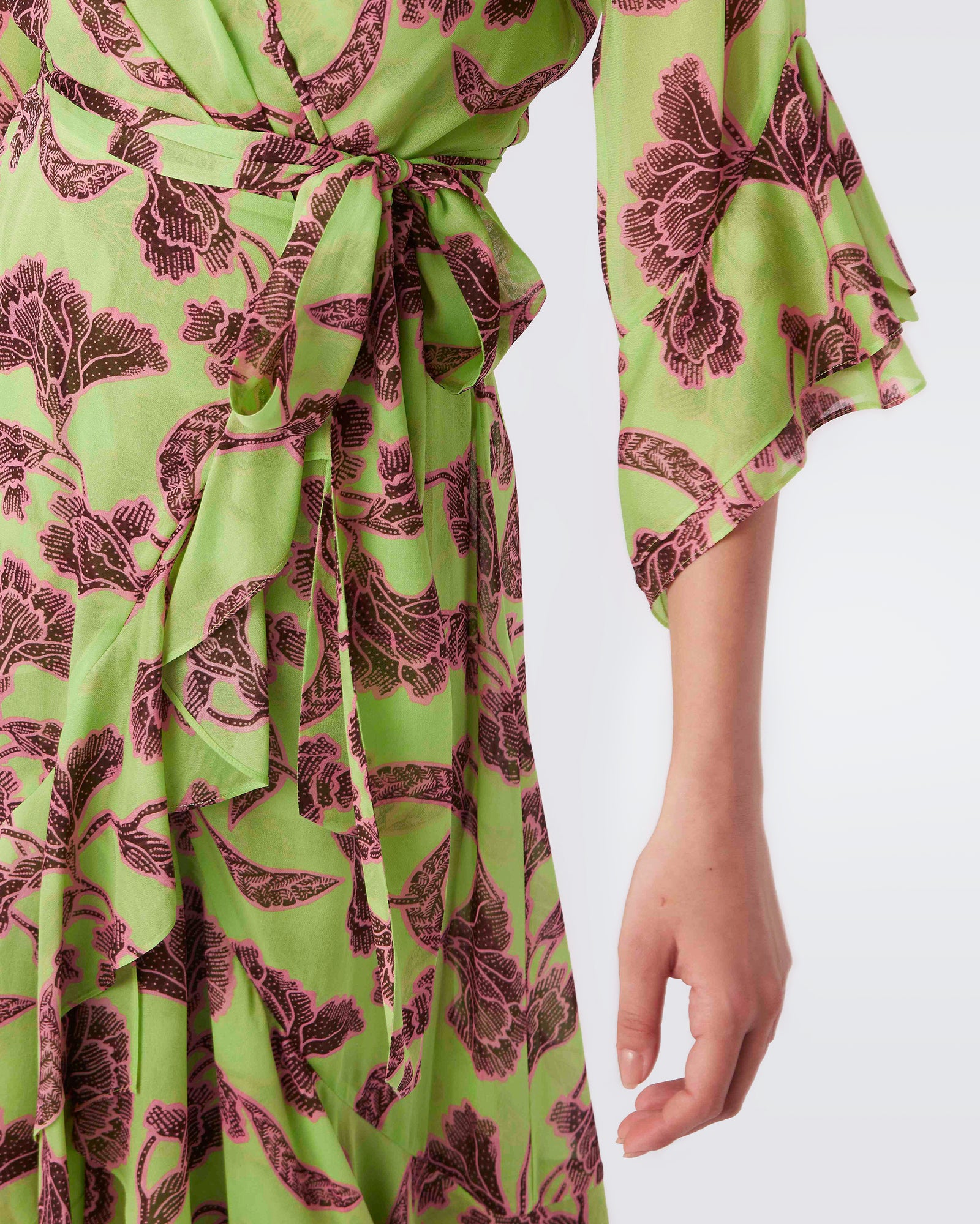 Jean Chiffon Wrap Dress