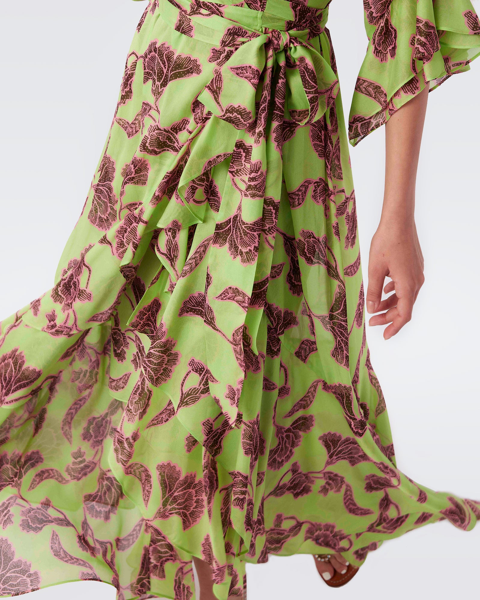 Jean Chiffon Wrap Dress