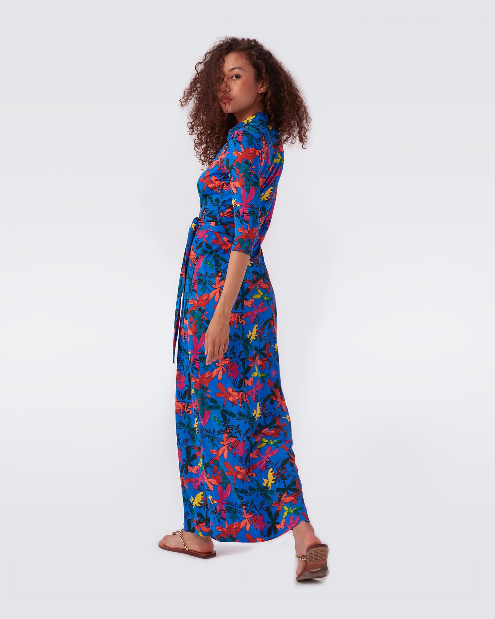  DVF Abigail Silk Jersey Maxi Wrap Dress