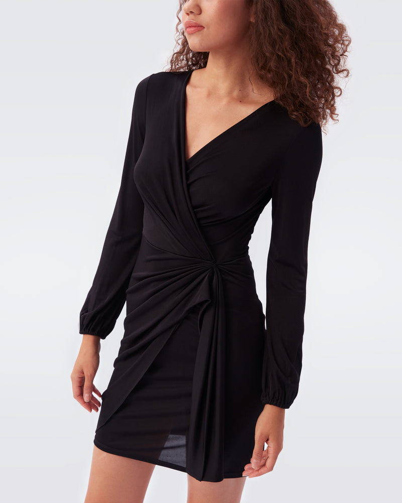 DVF Toronto Mini Wrap Dress_Black  Wrap Dress