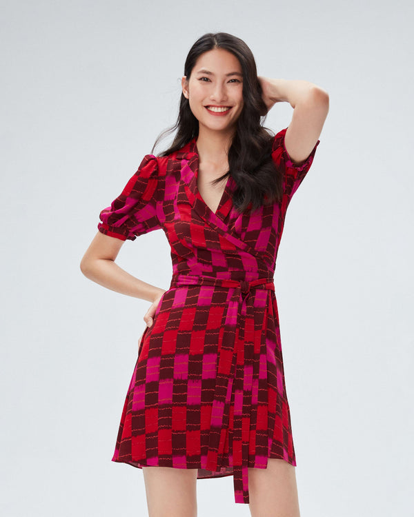 dvf gemita dress in artist quilt