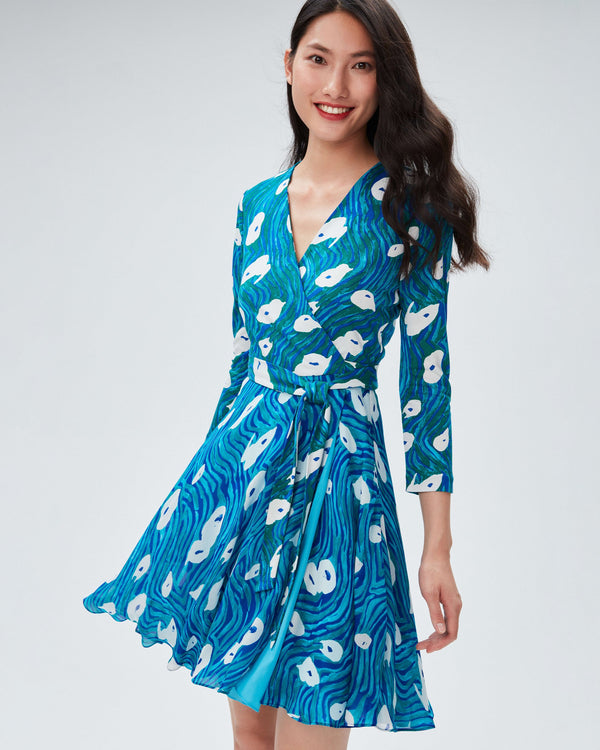 dvf irina dress in ocean tide quetzal green