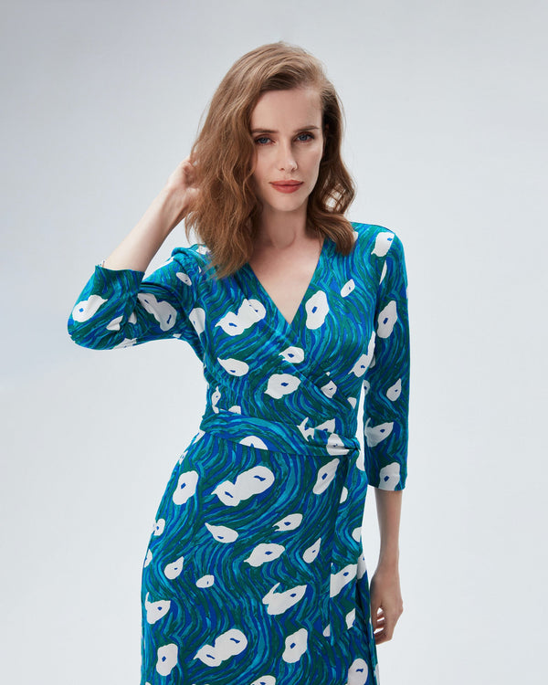 dvf new julian two dress in ocean tide quetzal green