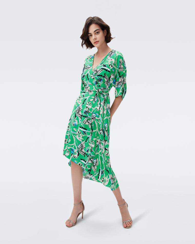 DVF eloise in butterfly floral signature green