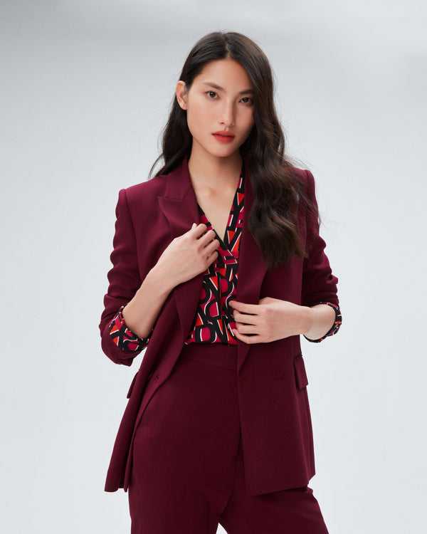 dvf salzburg jacket in burgendy