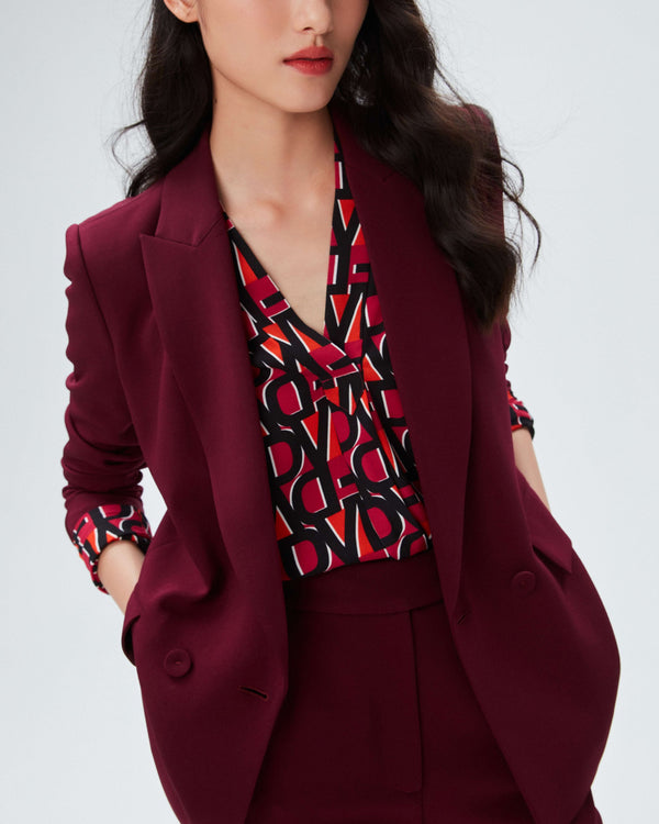 dvf salzburg jacket in burgendy