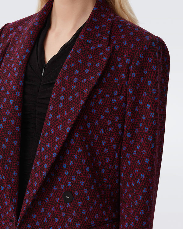 DVF bien jacket in dot snake wine pink