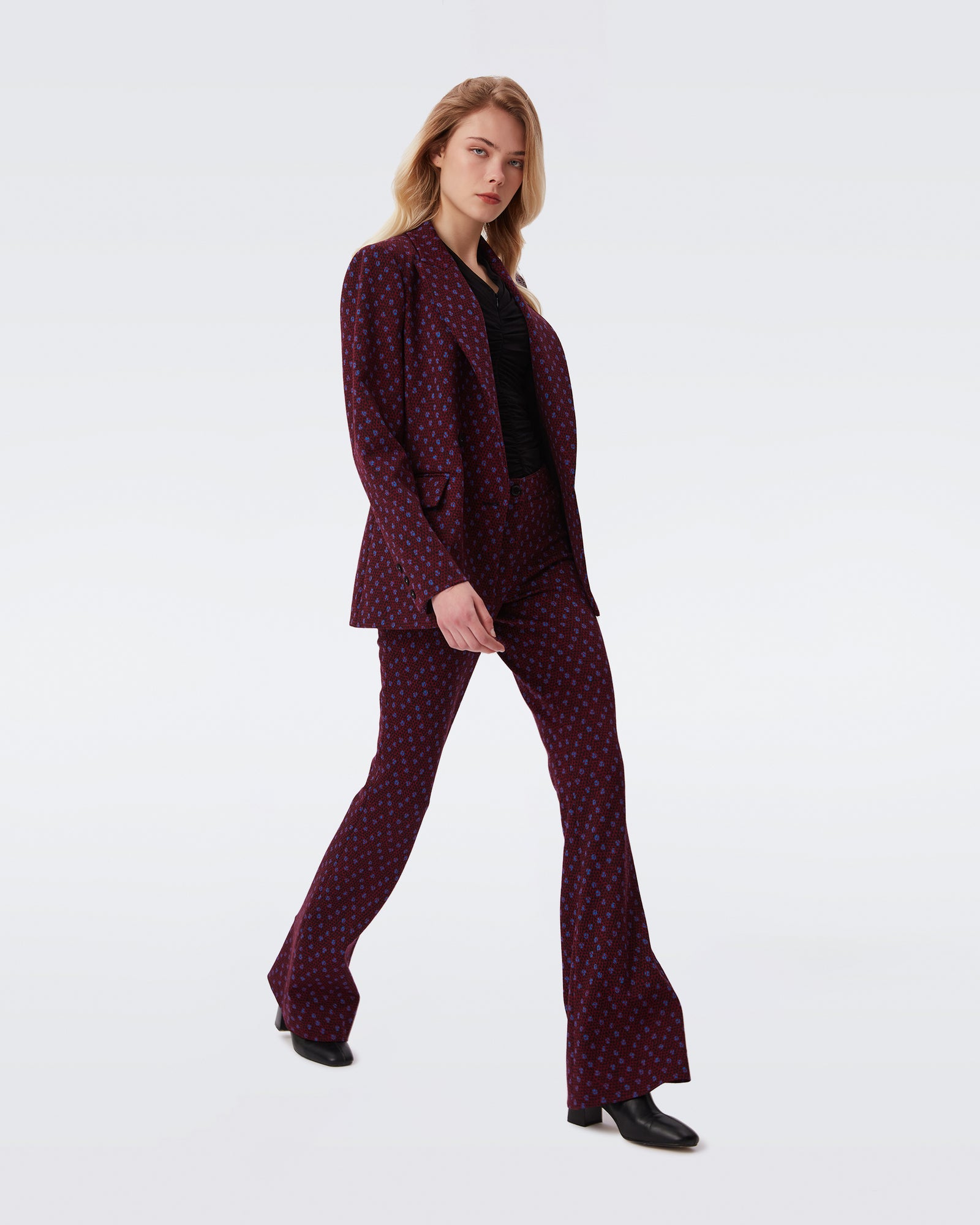 DVF bien jacket in dot snake wine pink