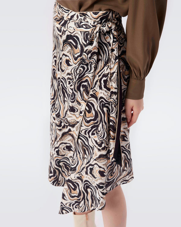 Astoria Jacquard Asymmetrical Wrap Skirt