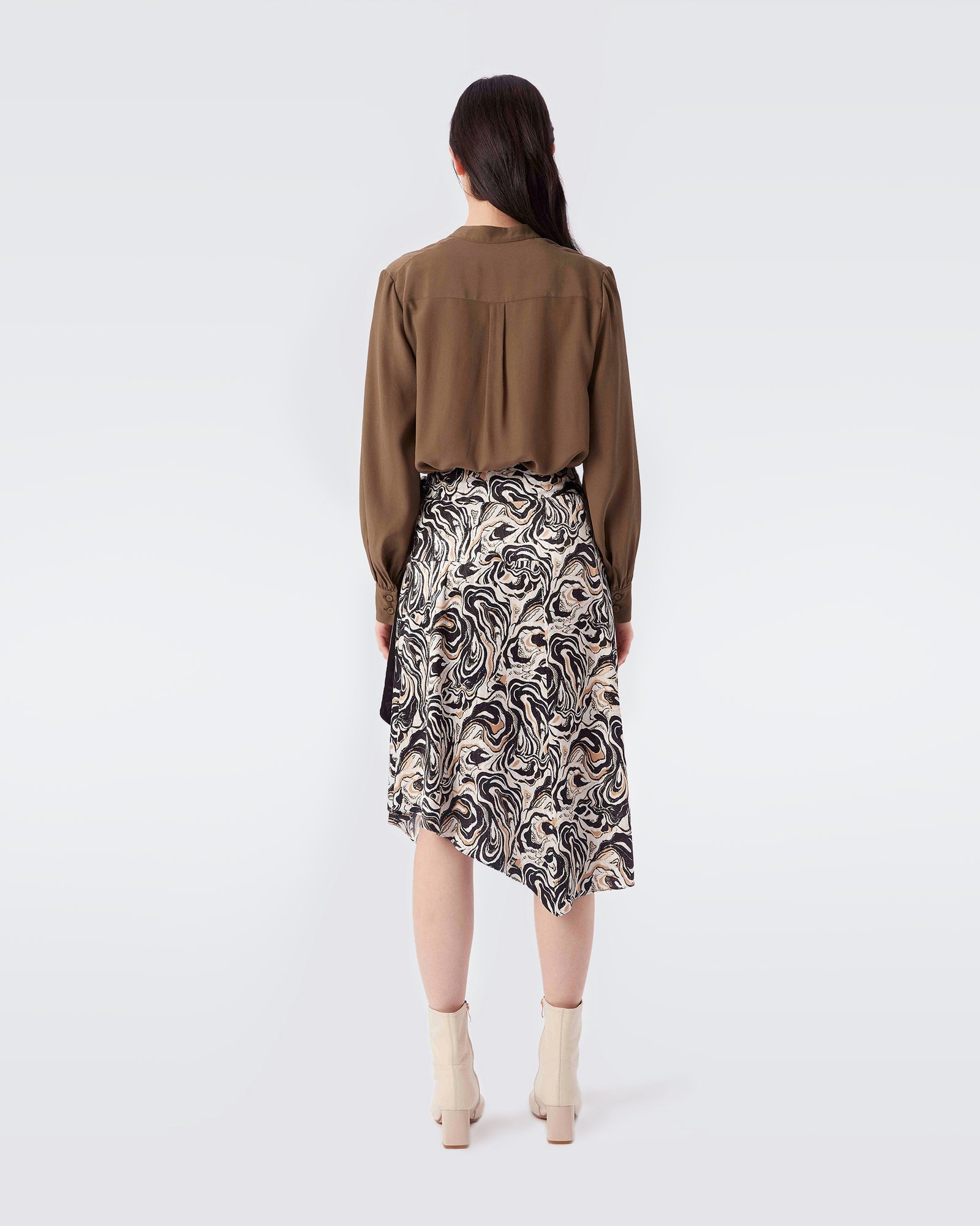 Astoria Jacquard Asymmetrical Wrap Skirt