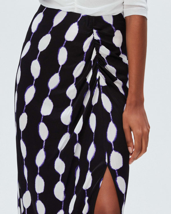 dvf cybele skirt in shibori dot lg black