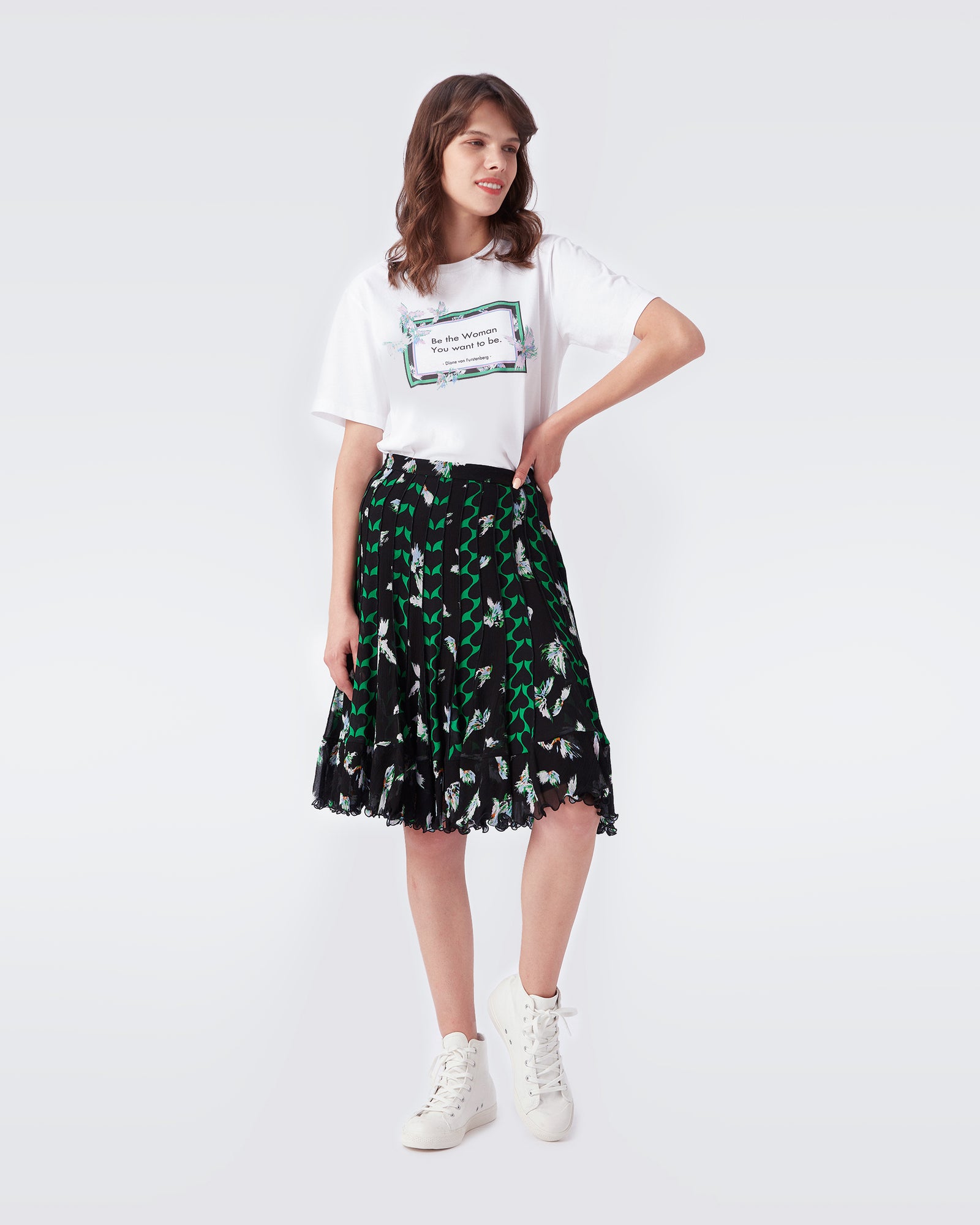 Channing Pleated Chiffon Skirt