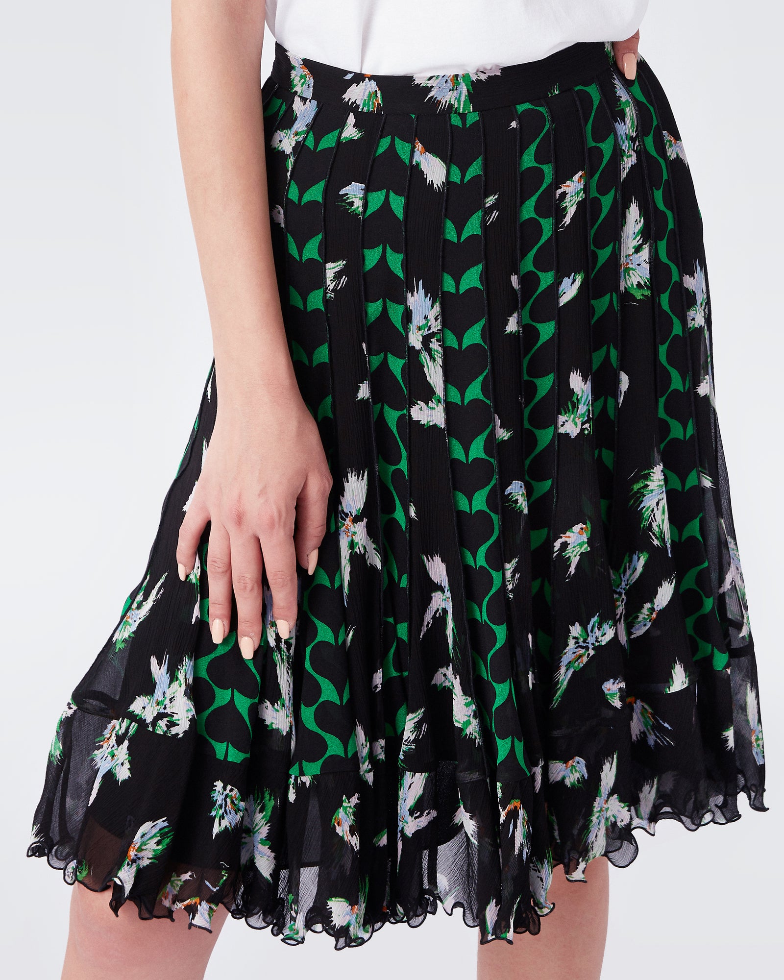 Channing Pleated Chiffon Skirt