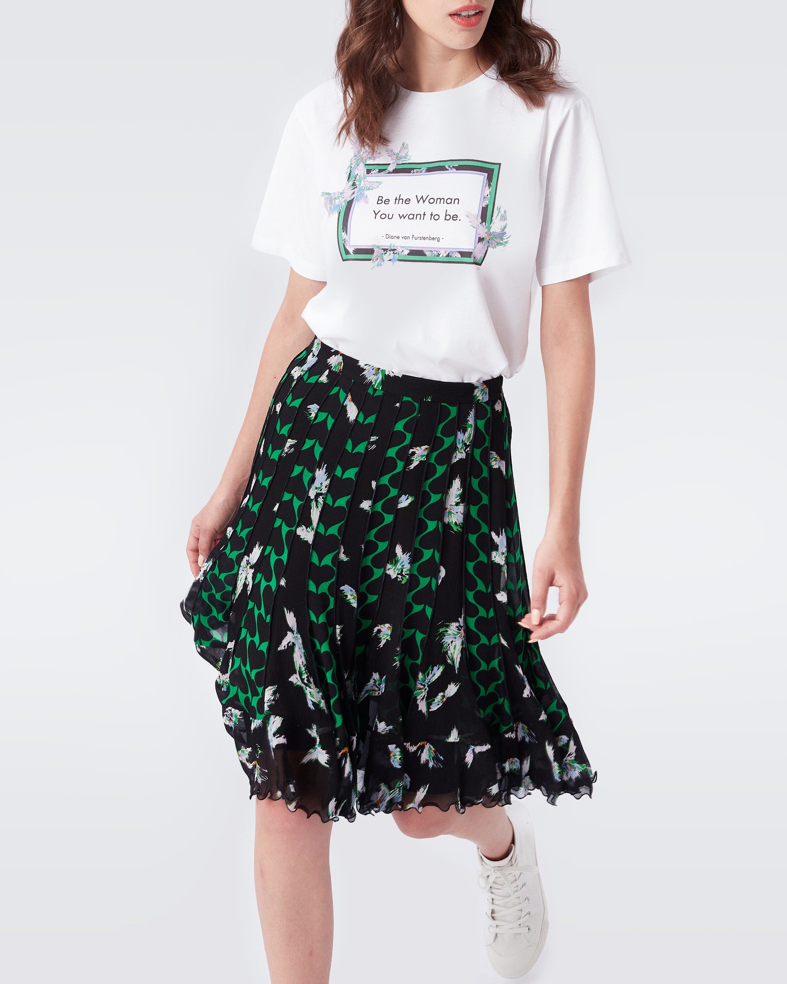 Channing Pleated Chiffon Skirt