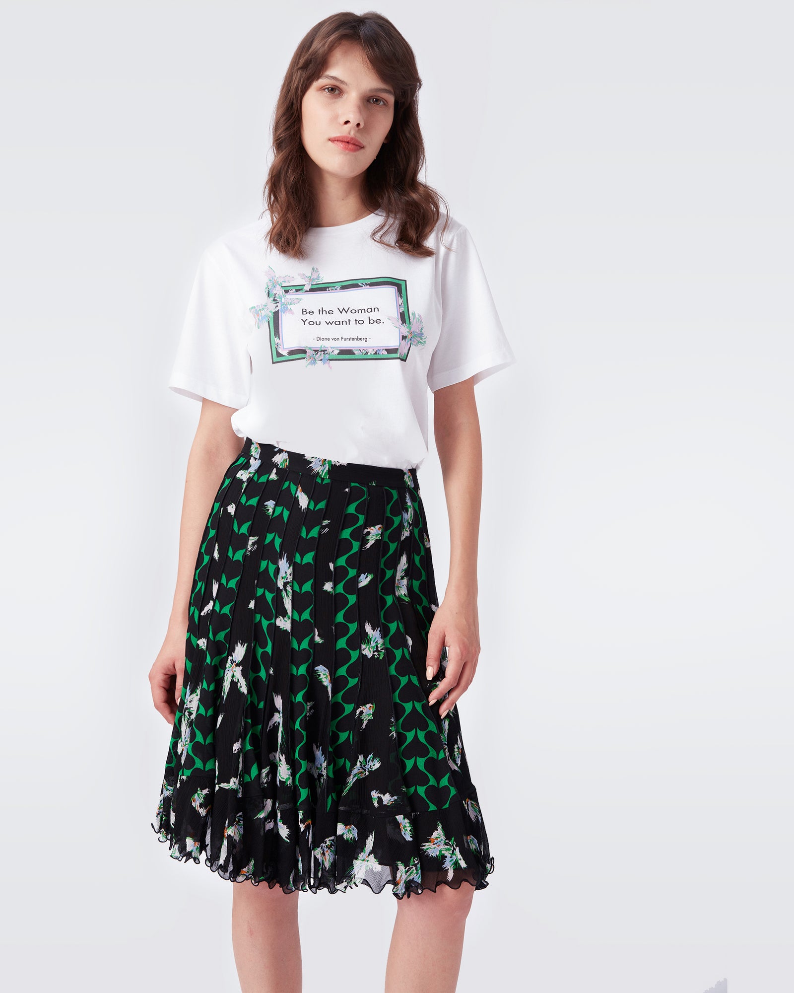 Channing Pleated Chiffon Skirt