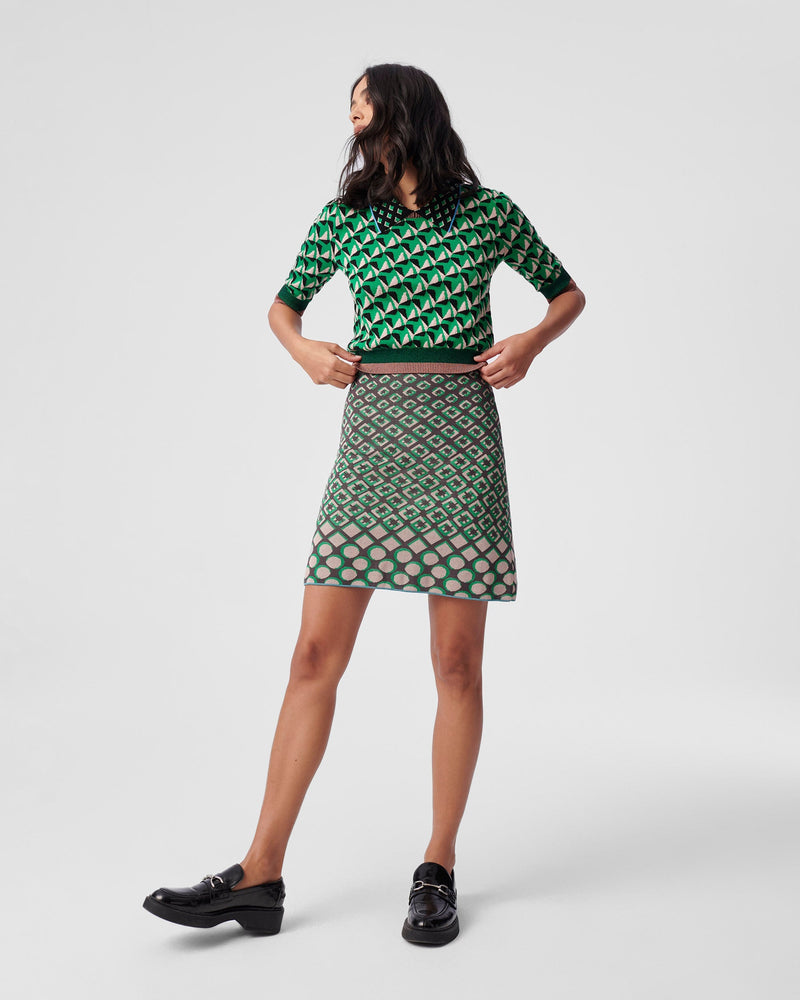 Coretta Knit Jacquard Skirt