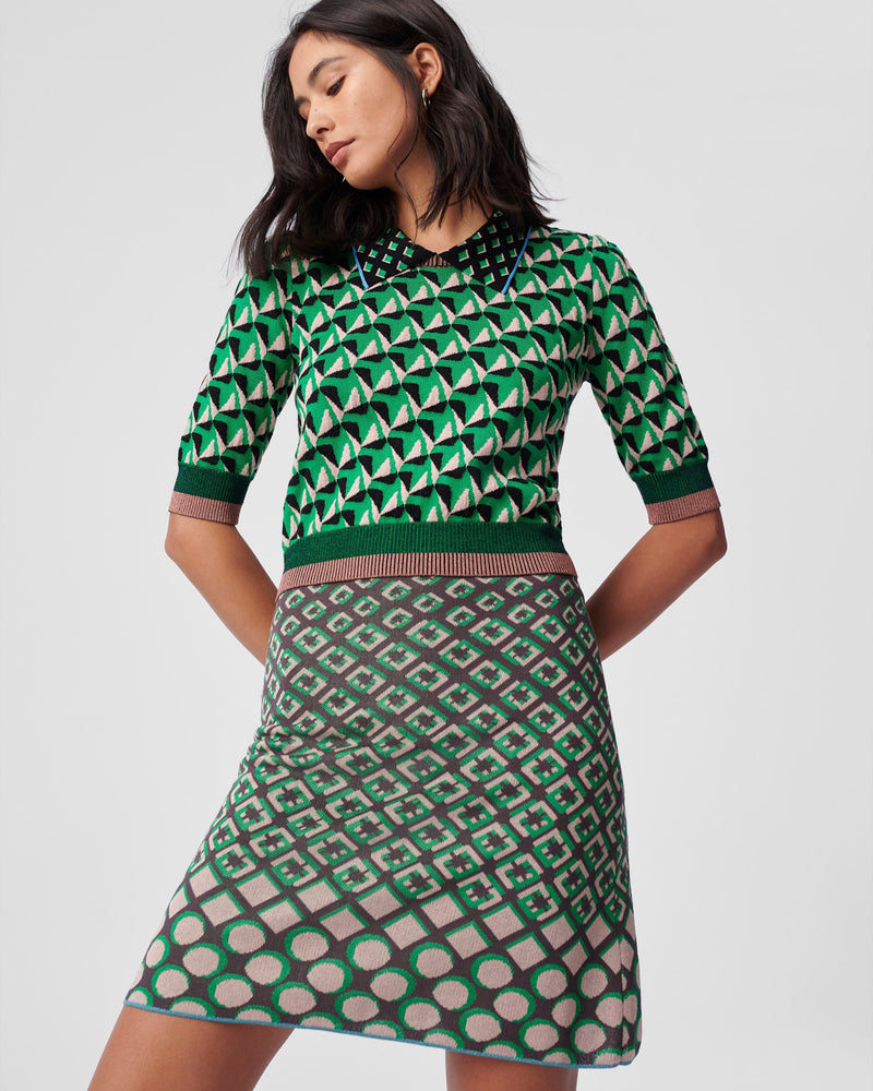 Coretta Knit Jacquard Skirt