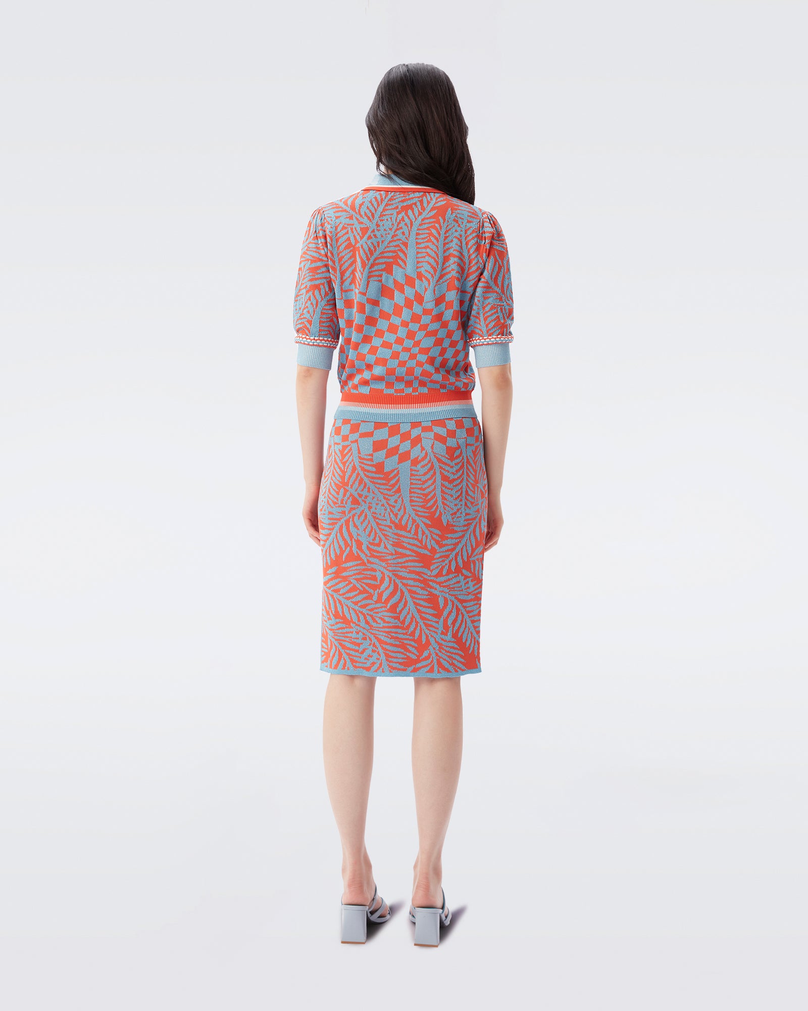 Cruz Knit Jacquard Knee-Length Skirt