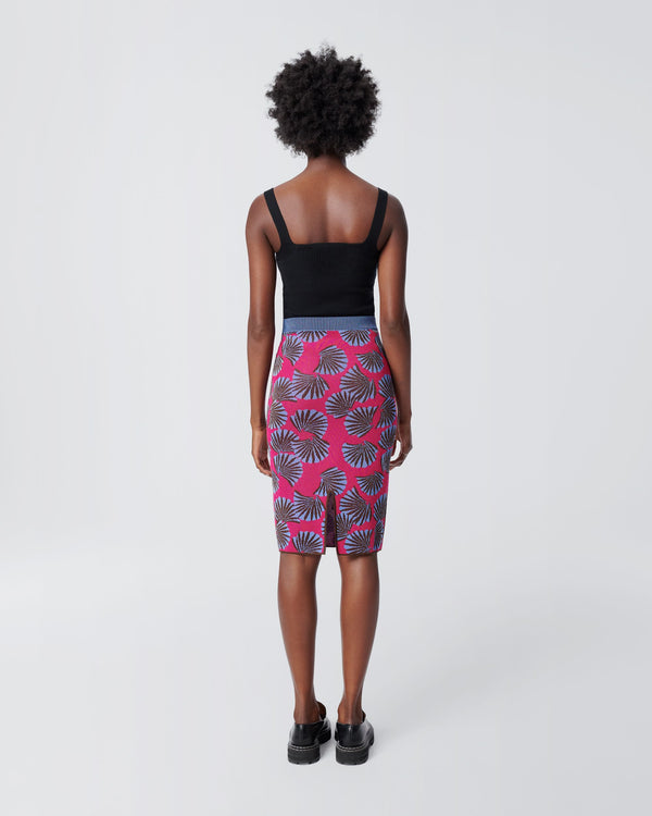 Hazel Knit Jacquard Knee-Length Skirt