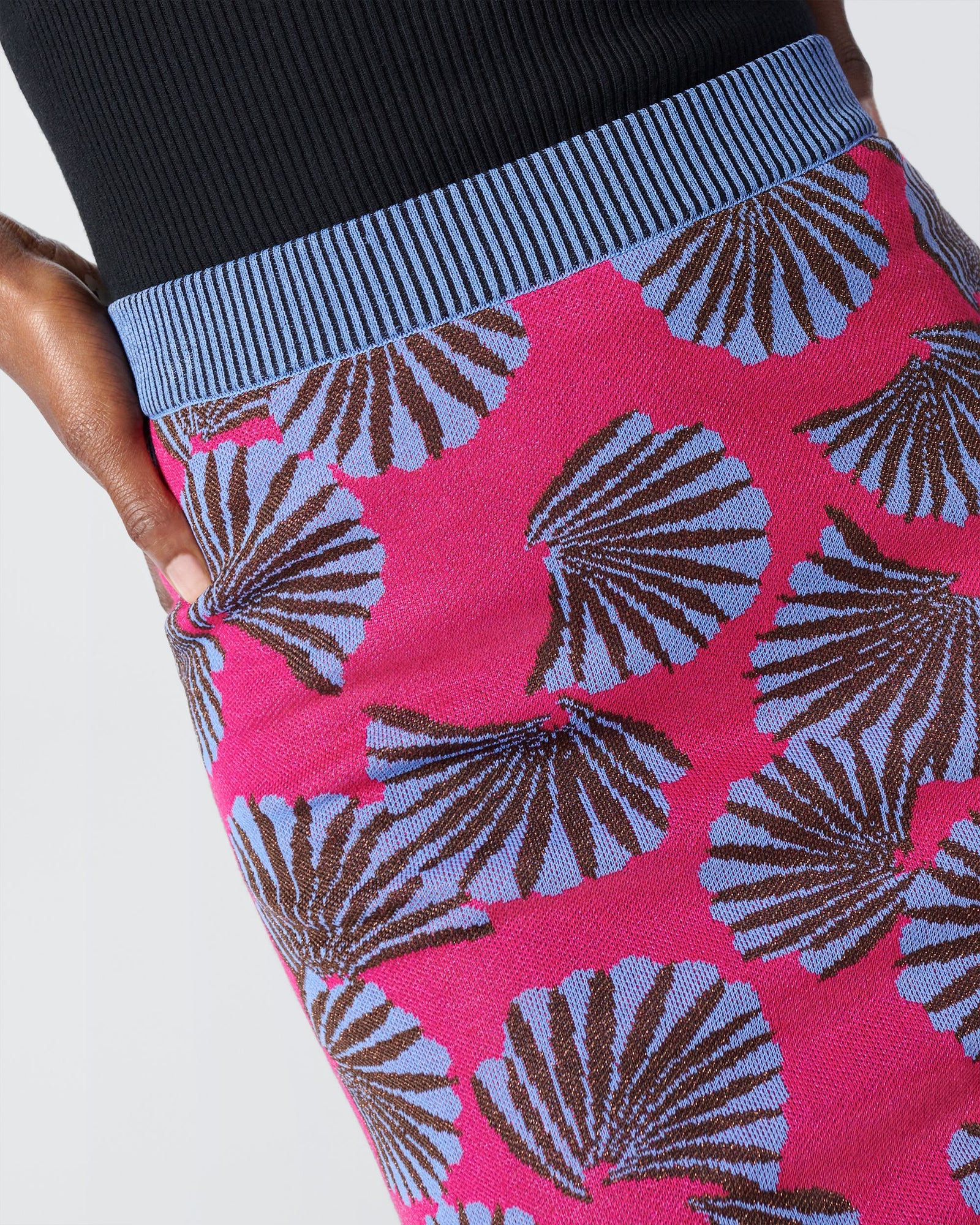 Hazel Knit Jacquard Knee-Length Skirt