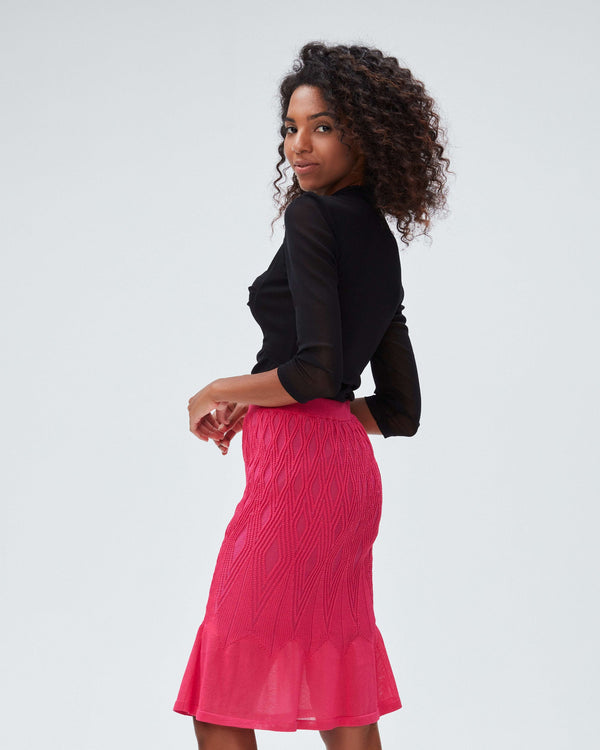 dvf ava skirt in shocking beet