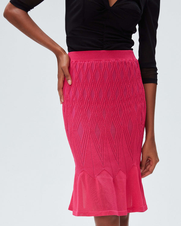 dvf ava skirt in shocking beet