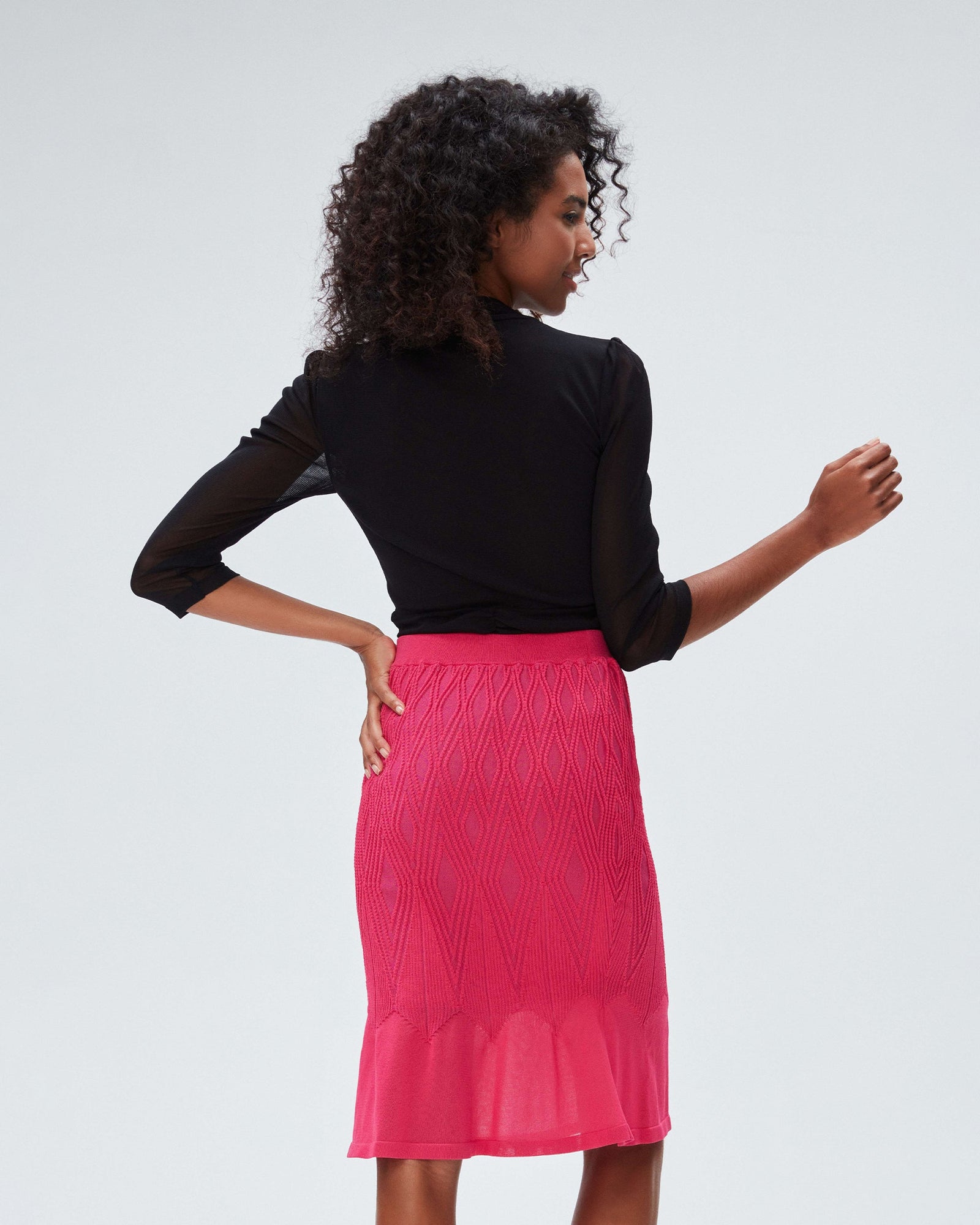 dvf ava skirt in shocking beet