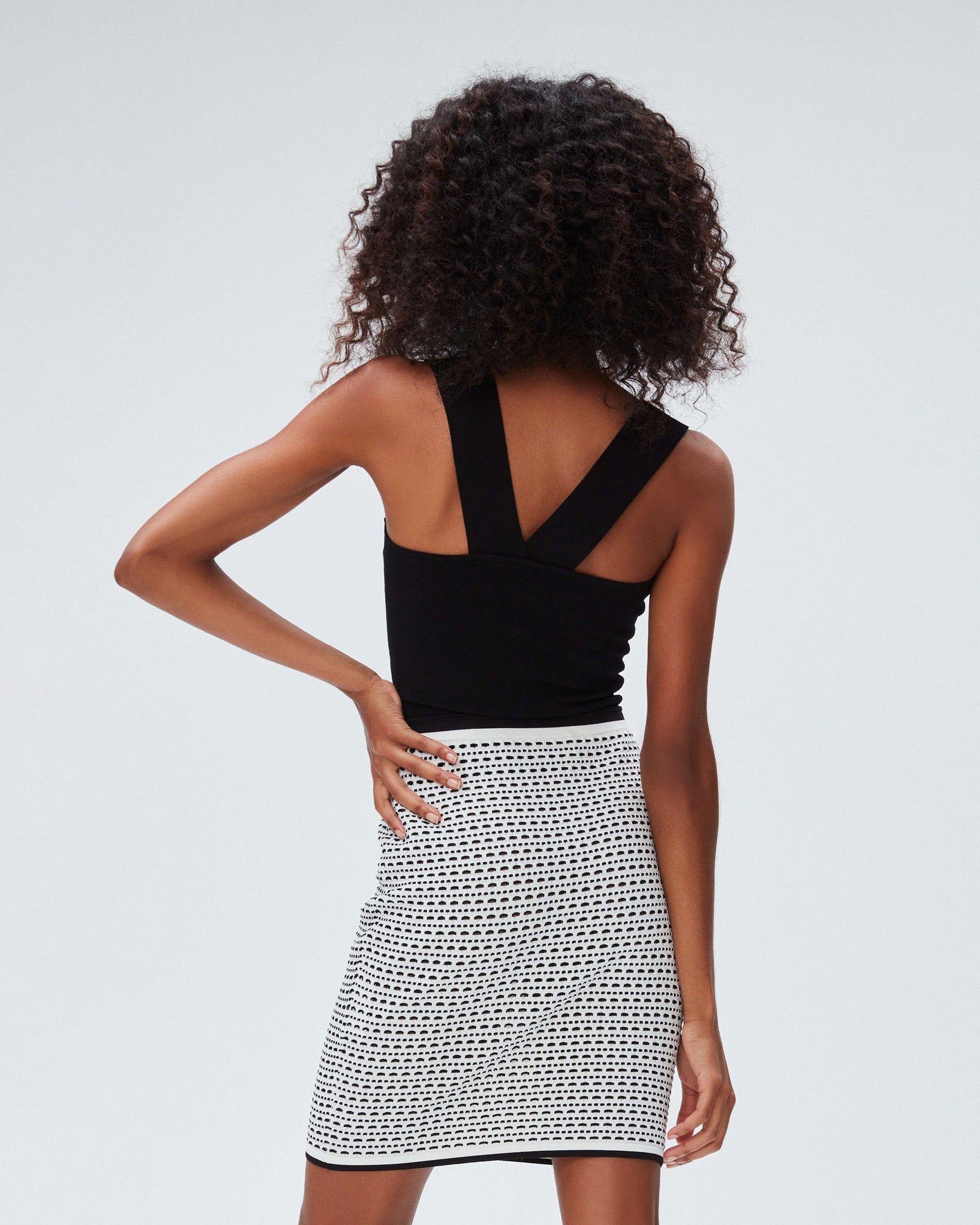 dvf rayna skirt in tweed knit ivory