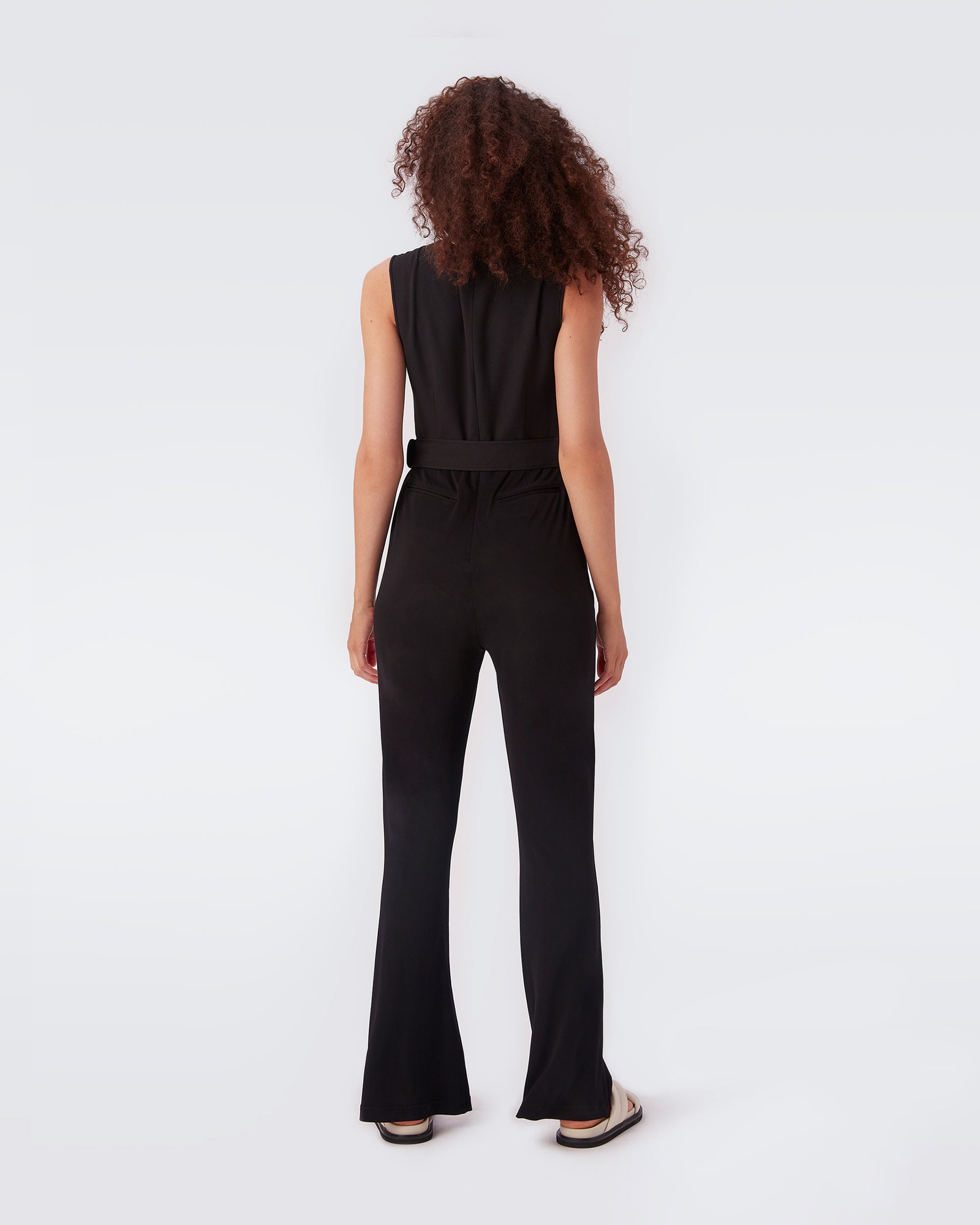 Audre Belted Crepe Jumpsuit