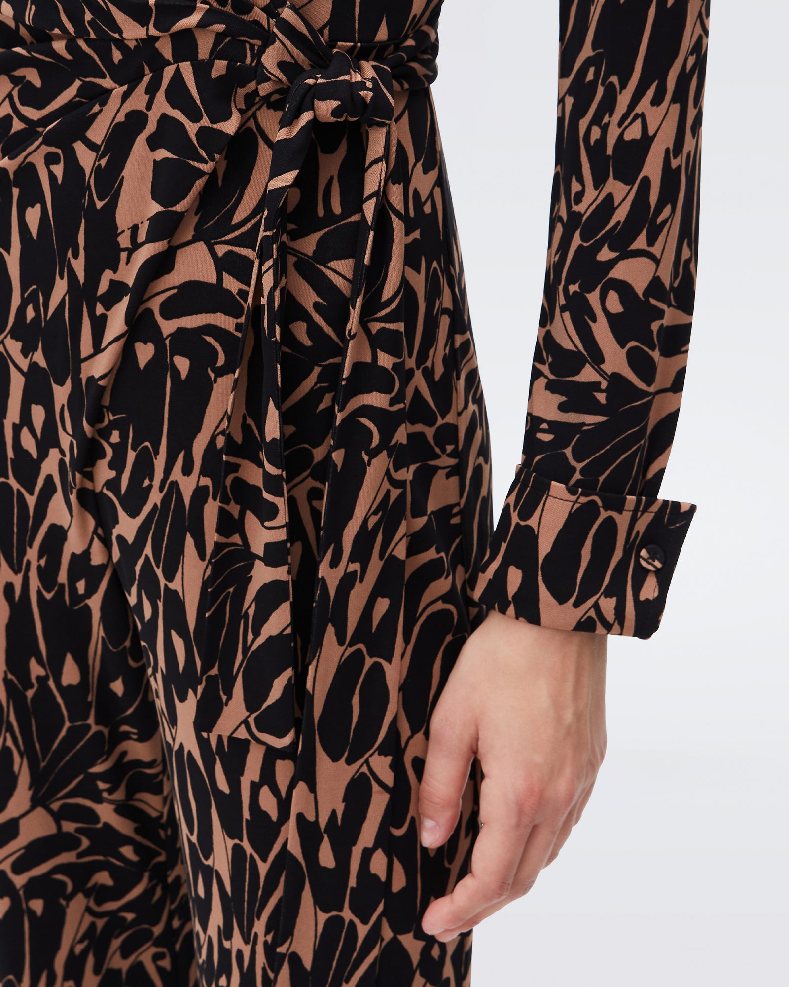 DVF seoul jersey jumpsuit in butterfly wing brown