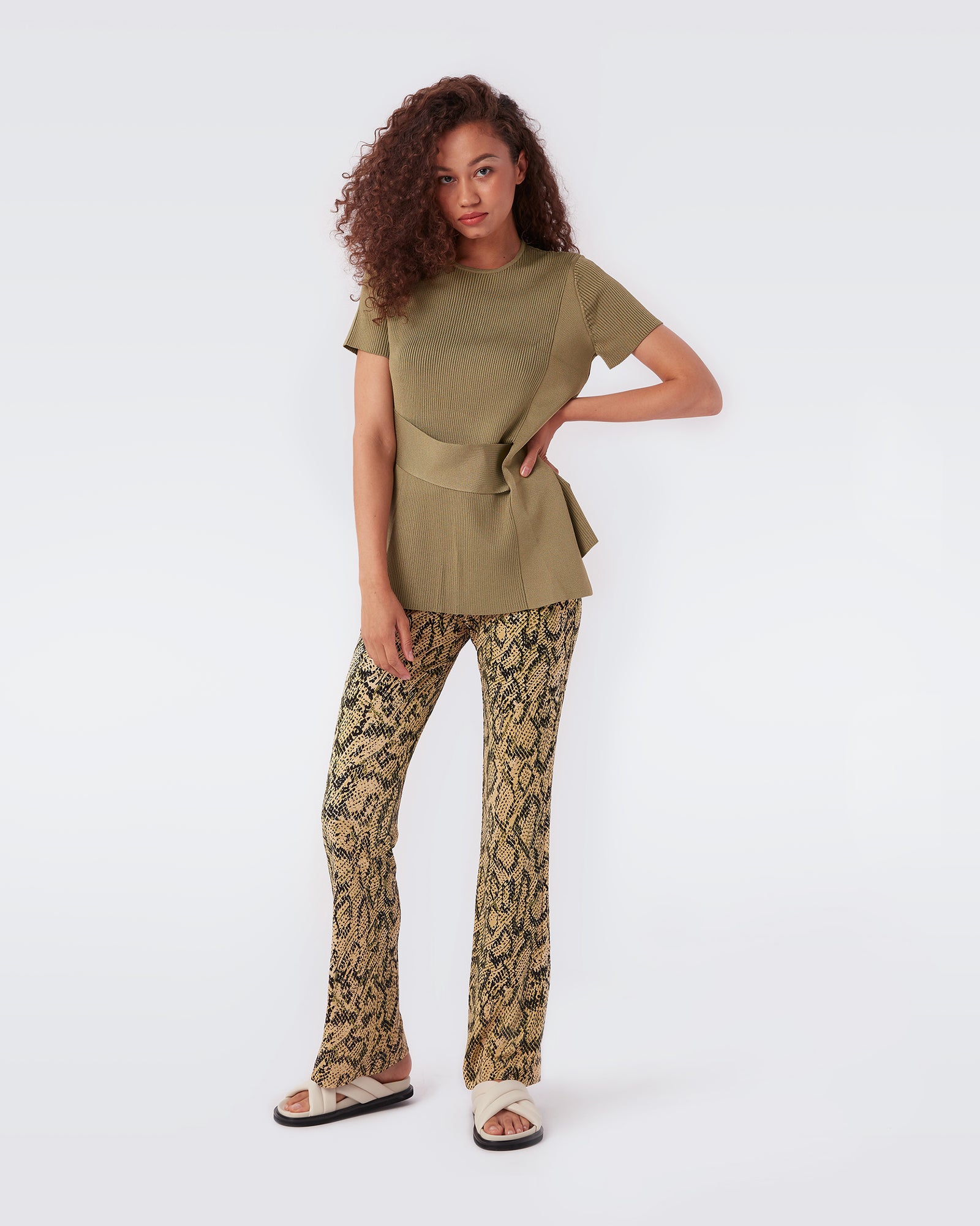 Caspian Matte Jersey Flare Pant