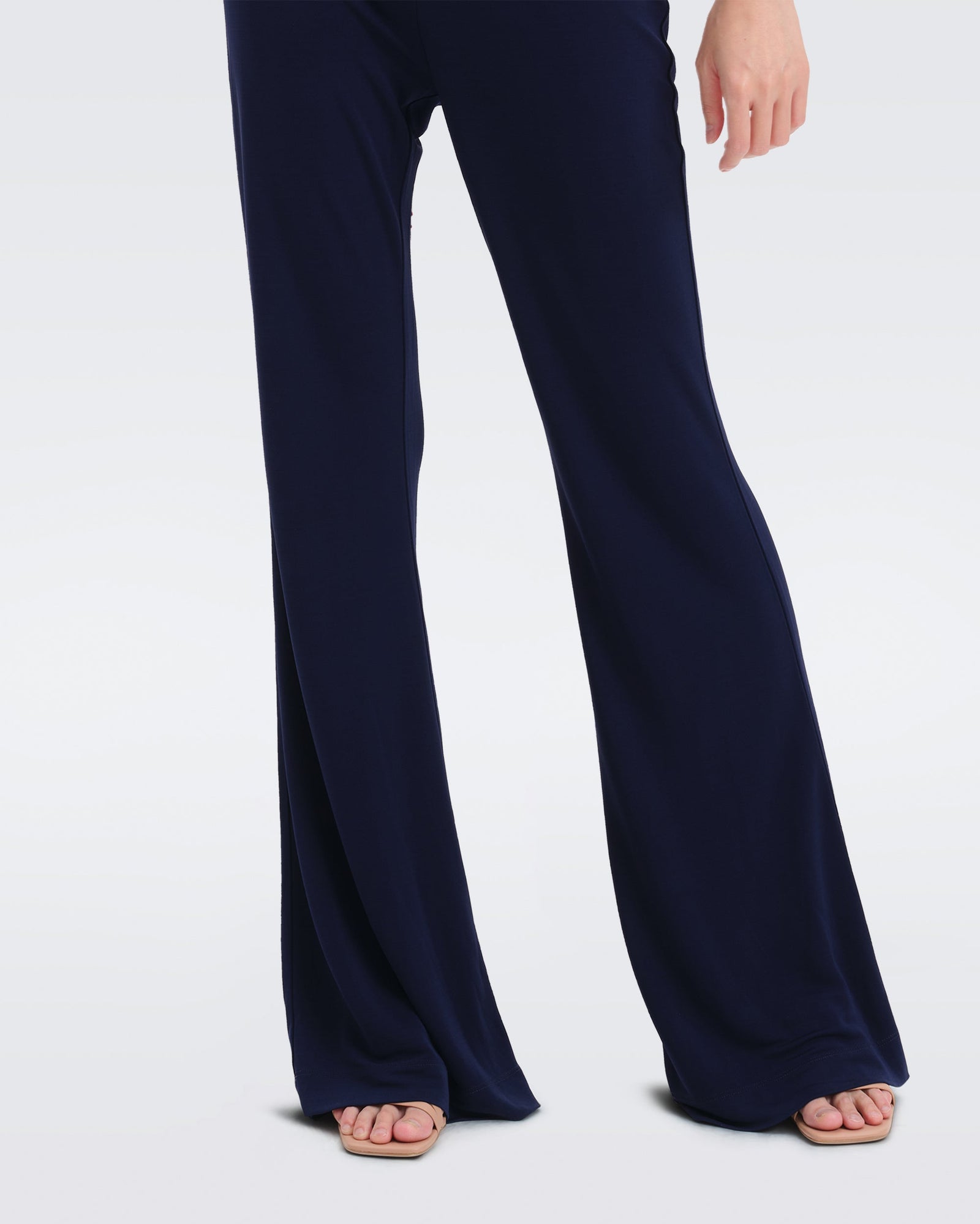 DVF Brooklyn Matte Jersey Pants in Navy