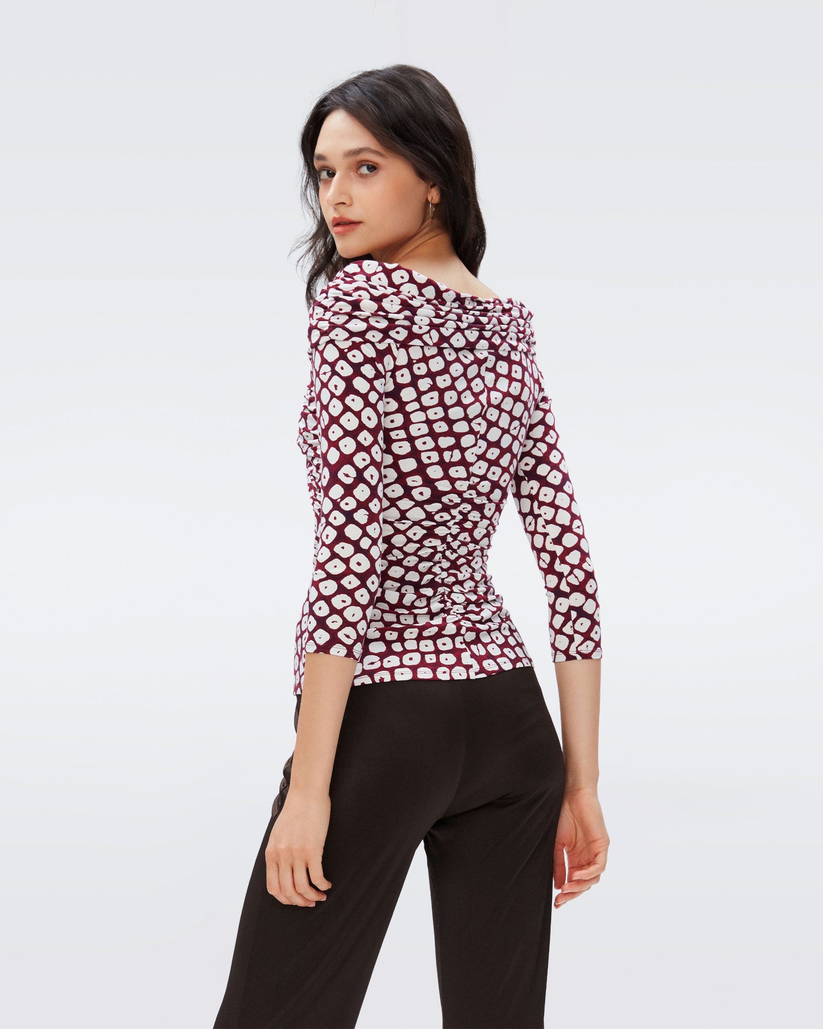 DVF brooklyn matte jersey pants in coco brown