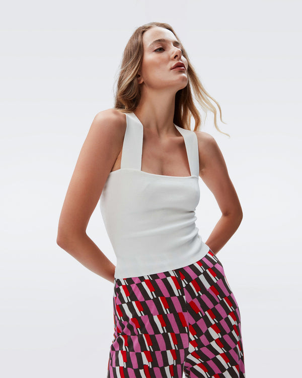 DVF holly pants in arta geo pink