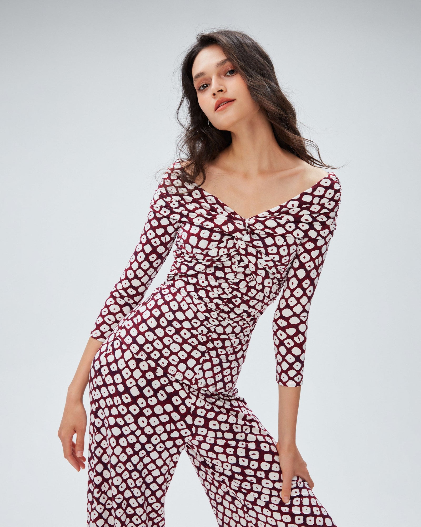 dvf holly pants in batik dot geo