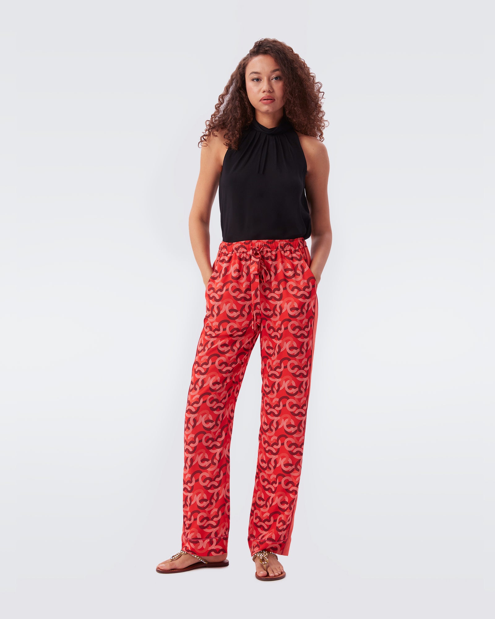 Cinzia Soft Crepe Drawstring Pants