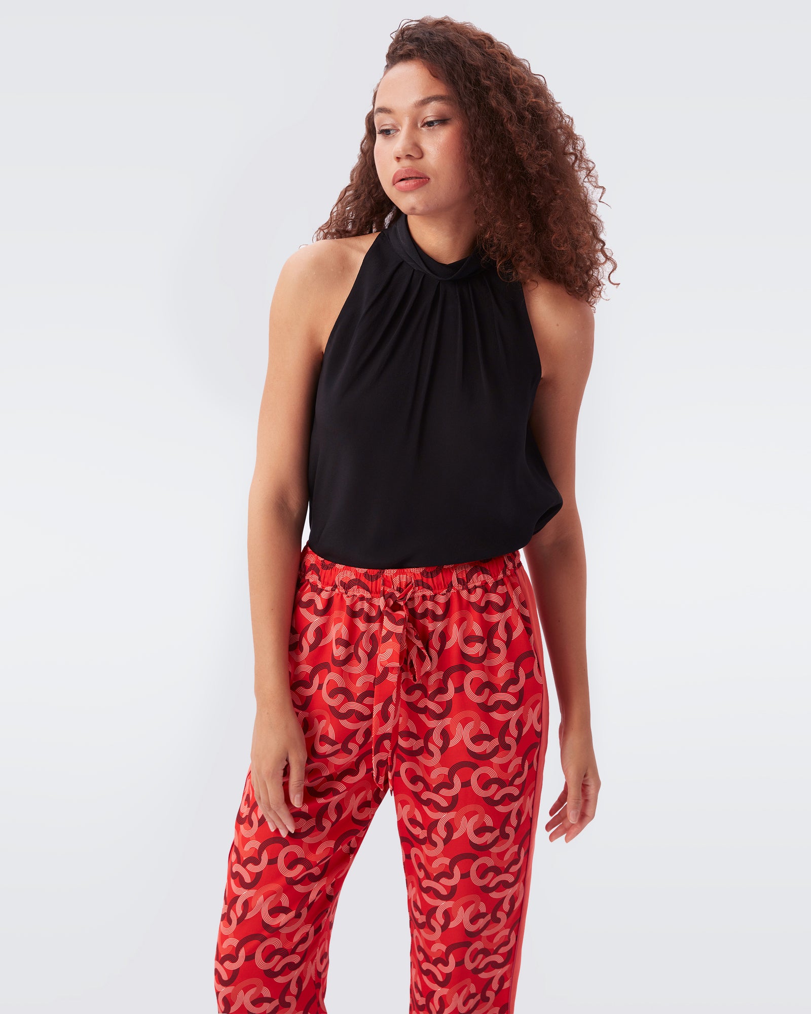 Cinzia Soft Crepe Drawstring Pants