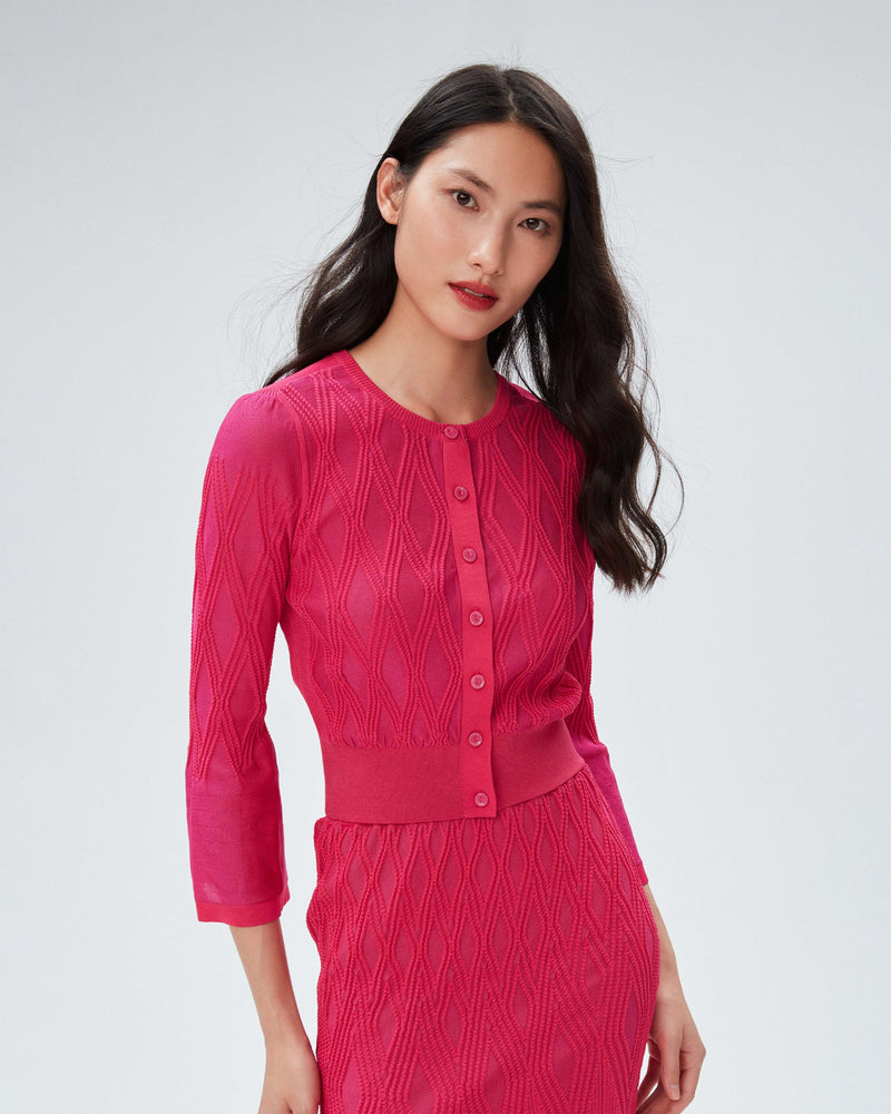 dvf charlie sweater in shocking beet