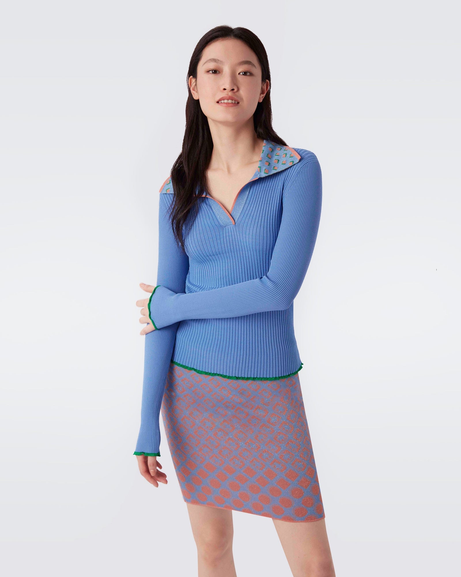 Easton Contrast Collar Knit Sweater